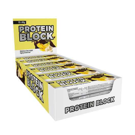 12 x Protein Block, 60 g, Soft Banana - Kort Datum