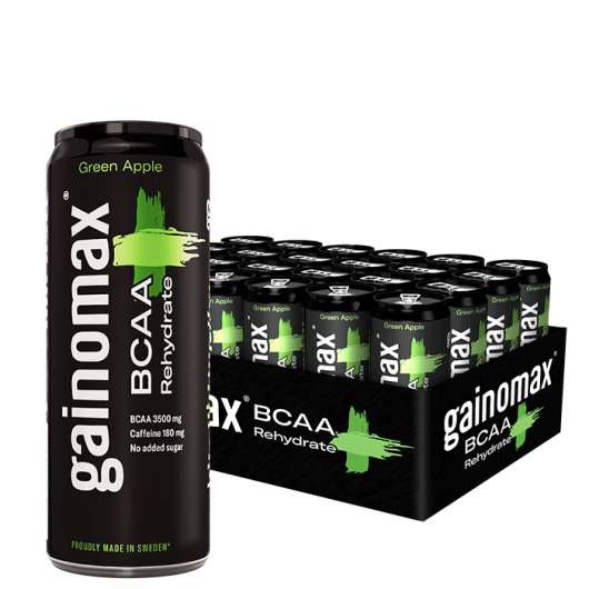 24 x Gainomax BCAA+Rehydrate 330 ml Green Apple