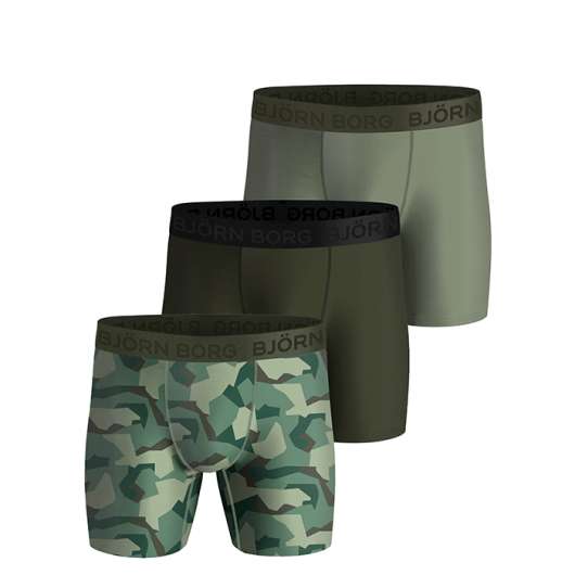 3-Pack BB Nordic Camo Performance Shorts, Duck Green