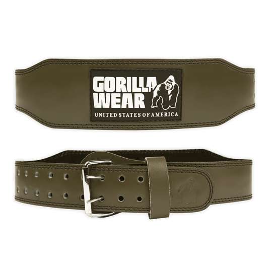 4 Inch Padded Leather Belt, Army Green