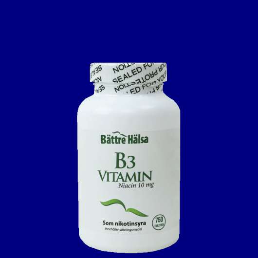 B3 Niacin 10 mg, 750 tabletter