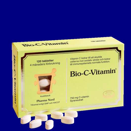 Bio-C-Vitamin 750 mg syraneutral 120 tabletter