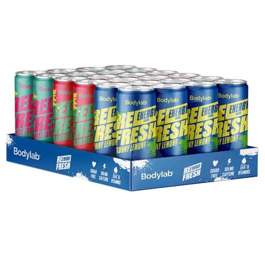 Bodylab Refresh Energy Drink Mixflak 24x330ml