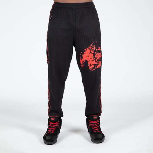 Buffalo Old School Workout Pants, Black/Red