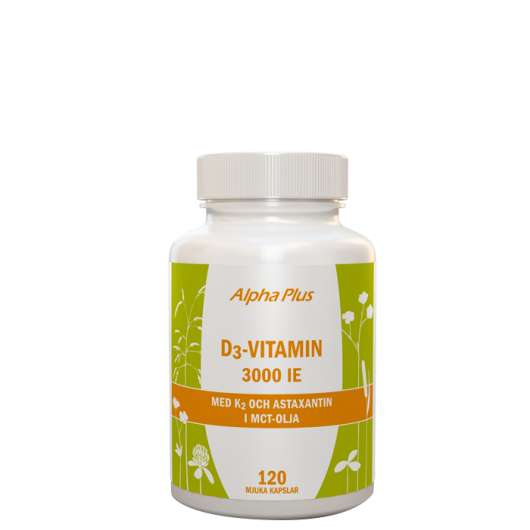 D3-vitamin 3000 IE + K2, 120 kapslar