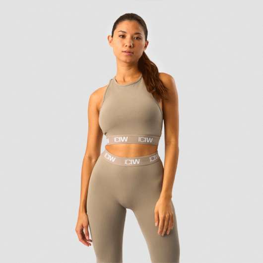Define Seamless Logo Cropped Tank Top, Taupe