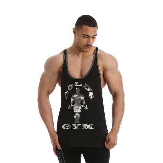 Golds Gym Camo Joe Printed Vest, Black