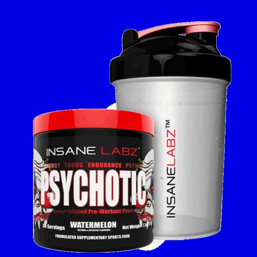 Psychotic Pre-Workout, 35  servings + Insane Labz Shaker