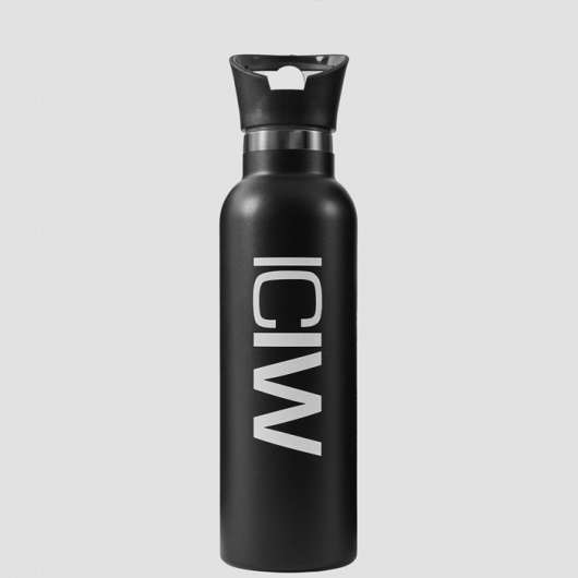 Stainless Steel Water Bottle 600 ml, Black/White