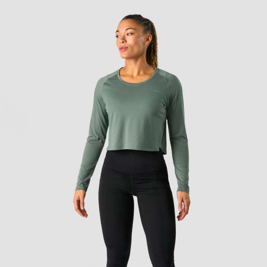 Stride Cropped Long Sleeve, Sea Green