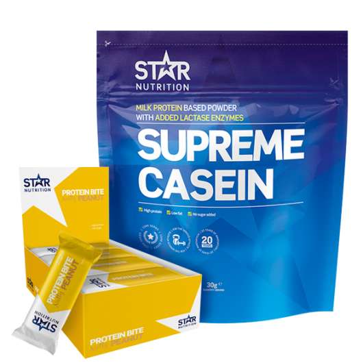 Supreme Casein, 3 kg + 12 x Star Nutrition Protein Bites, 35g