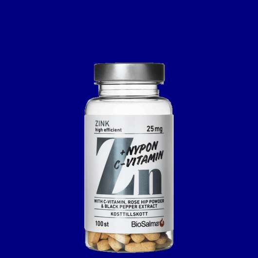 Zink 25mg + C-vitamin & Nypon, 100 tabletter